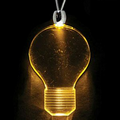 Light Up Necklace - Acrylic Light Bulb Pendant - Amber